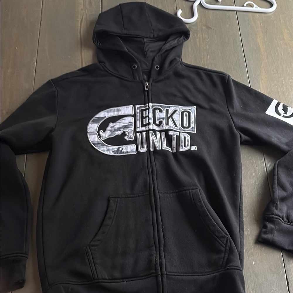 Ecko Unlimited Black Zip Up Sweater